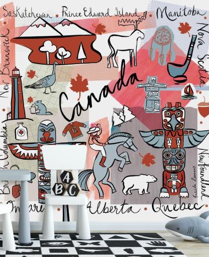 papel pintado canadá rojo y gris papel pintado canadá rojo y gris