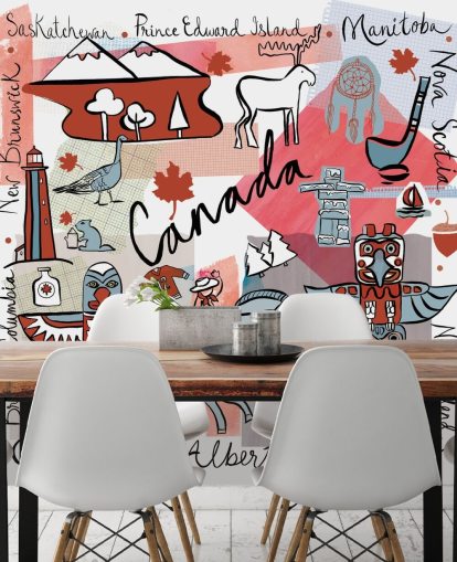 röd och grå Kanada tapet