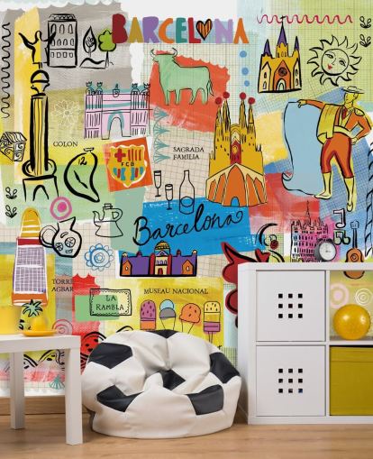 barcelona kuva värikäs tapetti