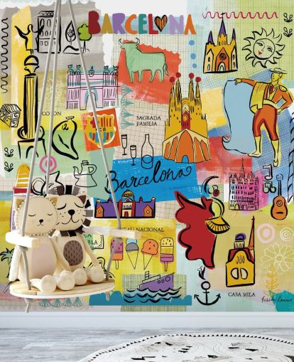 fond d'écran coloré illustration barcelone