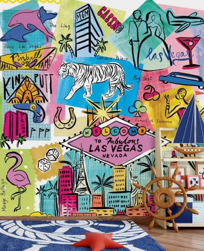 las vegas fargerike illustrasjon tapet