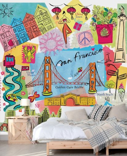 colourful san francisco illustration wallpaper colourful san francisco illustration wallpaper