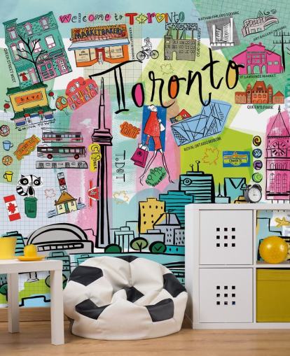 värikäs Toronto tapetti