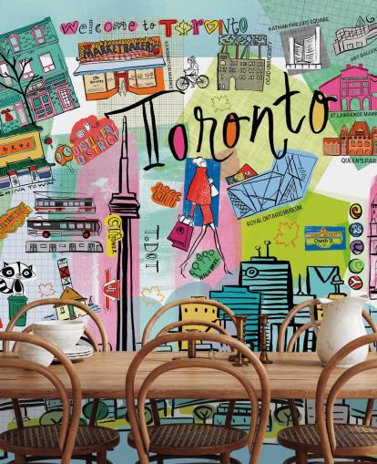 farverige toronto tapet