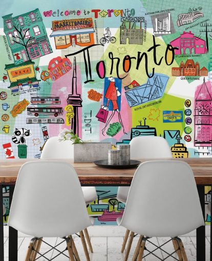 farverige toronto tapet