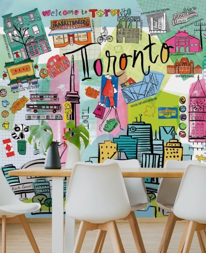 farverige toronto tapet