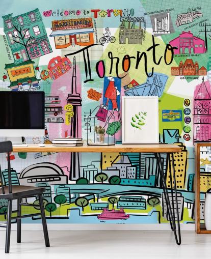 kleurrijk toronto behang kleurrijk toronto behang