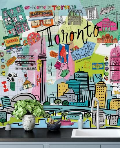 färgglada toronto tapet