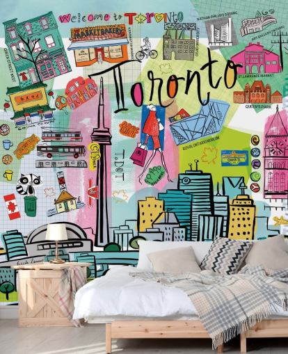 farverige toronto tapet