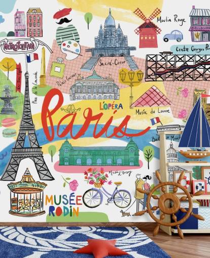 colourful map of paris illustrated wallpaper colourful map of paris illustrated wallpaper