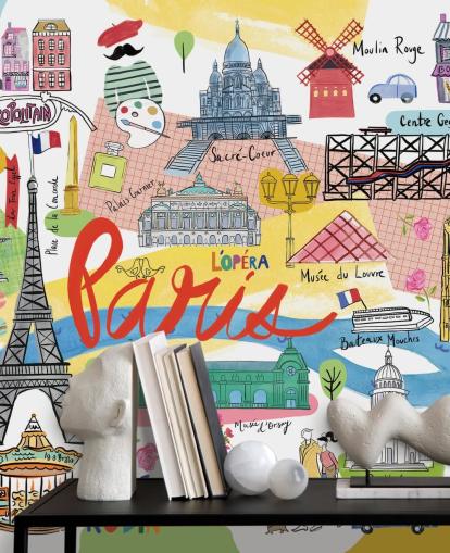 mapa colorido de paris papel de parede ilustrado mapa colorido de paris papel de parede ilustrado