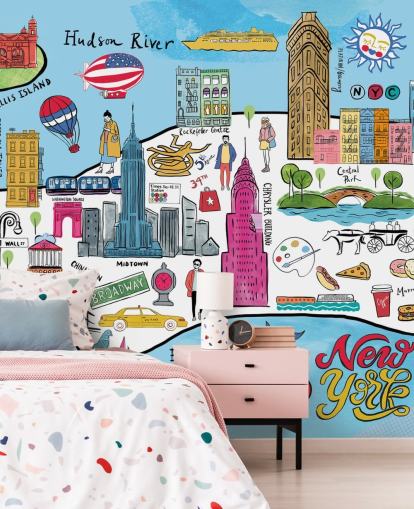 colourful new york map wallpaper colourful new york map wallpaper