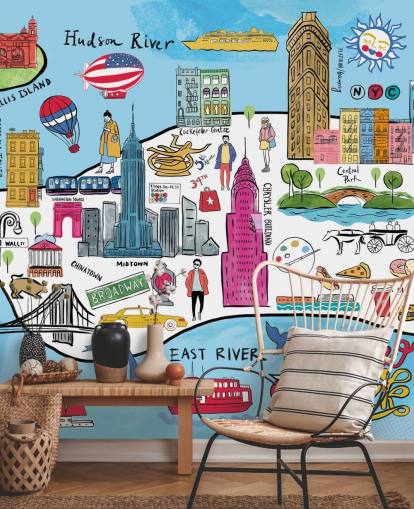 fargerike new york kart tapet