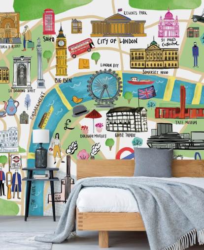 colourful illustrated london map wallpaper colourful illustrated london map wallpaper