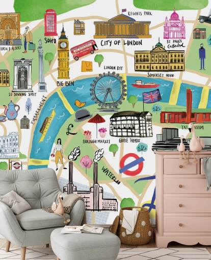 colorful illustrated london map wallpaper colorful illustrated london map wallpaper