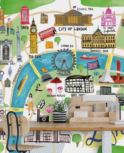 colorful illustrated london map wallpaper colorful illustrated london map wallpaper