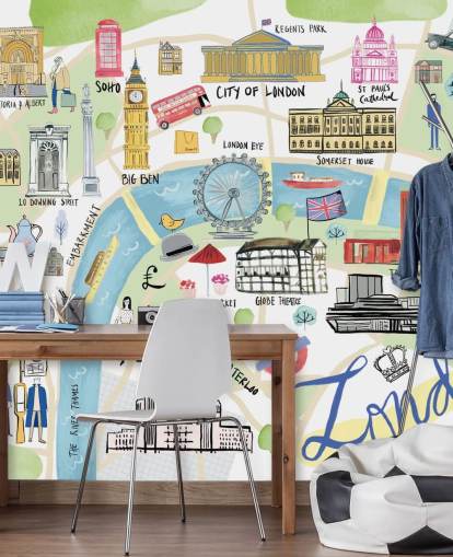 pastell illustration av london tapet pastell illustration av london tapet