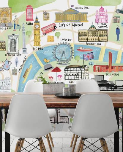 pastell illustration av london tapet pastell illustration av london tapet