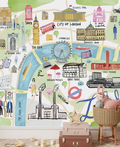 pastell illustration av london tapet pastell illustration av london tapet