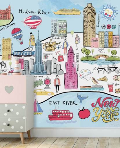 pastel new york illustration wallpaper pastel new york illustration wallpaper