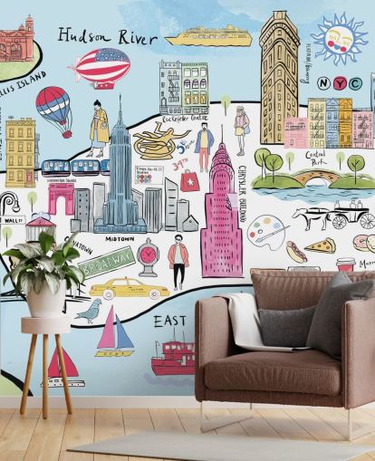 fondo de pantalla pastel new york illustration fondo de pantalla pastel new york illustration