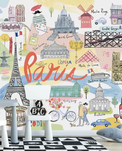 pastelli paris kuva tapetti