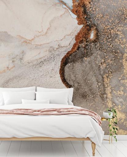 mural de papel pintado de mármol personalizado de color beige llamado Glamour Geode para cocinas, baños y salas de estar mural de papel pintado de mármol personalizado de color beige llamado Glamour Geode para cocinas, baños y salas de estar