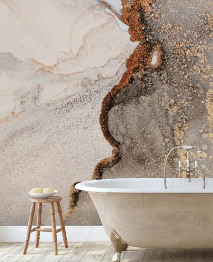 beige brugerdefineret marmor tapet vægmaleri kaldet Glamour Geode til køkkener, badeværelser og stuer beige brugerdefineret marmor tapet vægmaleri kaldet Glamour Geode til køkkener, badeværelser og stuer