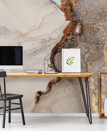 beige custom marble wallpaper mural called Glamour Geode for kitchens, bathrooms and living rooms