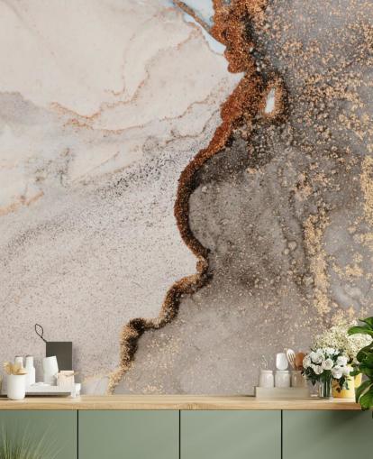 beige custom marble wallpaper mural called Glamour Geode for kitchens, bathrooms and living rooms beige custom marble wallpaper mural called Glamour Geode for kitchens, bathrooms and living rooms