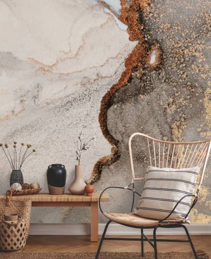 beige tilpasset marmor tapet veggmaleri kalt Glamour Geode for kjøkken, bad og stuer