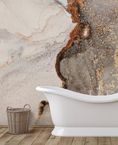 beige custom marble wallpaper mural called Glamour Geode for kitchens, bathrooms and living rooms