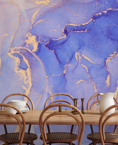 papel de parede aquarela roxo e dourado