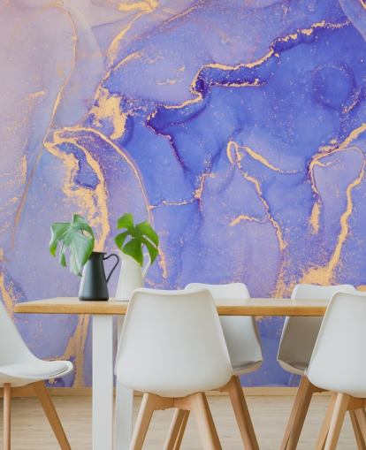 papel pintado acuarela morada y dorada