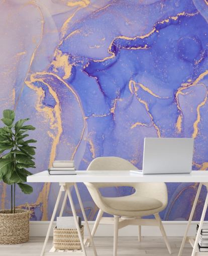 papel pintado acuarela morada y dorada