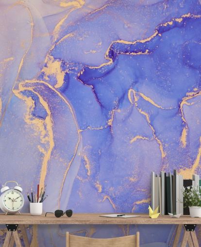 papier peint aquarelle violet et or