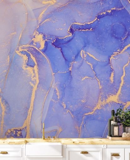 papel pintado acuarela morada y dorada