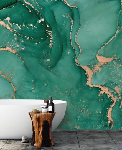 teal green marble effect wallpaper