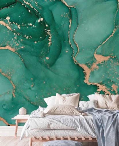 teal green marble effect wallpaper