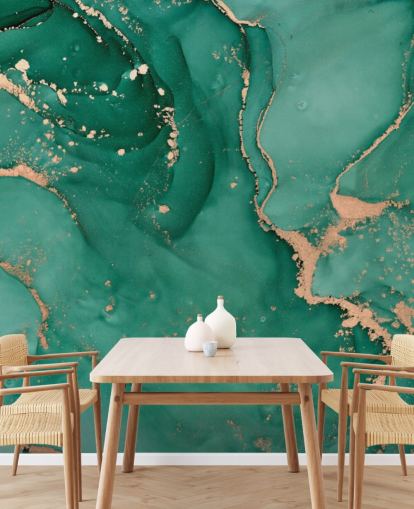 carta da parati effetto marmo verde acqua