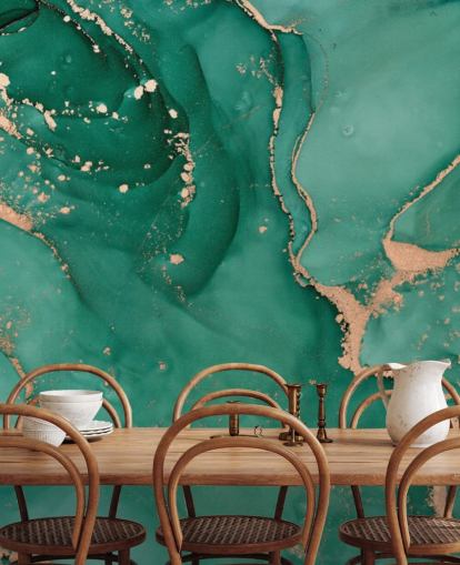 papier peint effet marbre vert sarcelle