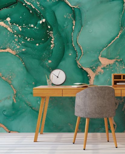 teal green marble effect wallpaper