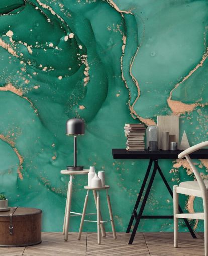 groenblauw marmereffect behang groenblauw marmereffect behang