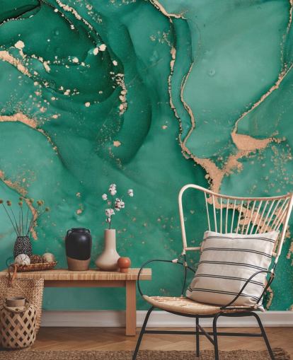 teal green marble effect wallpaper