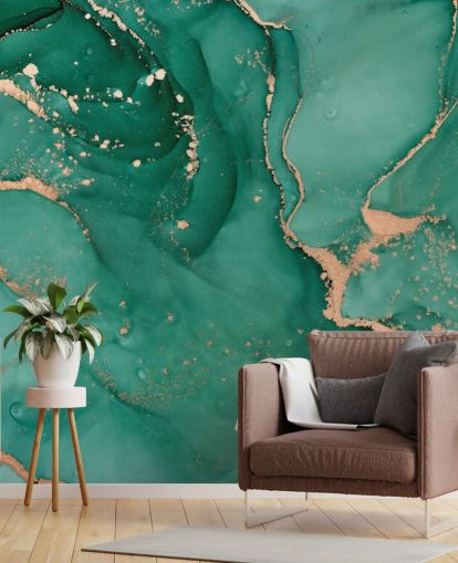 teal green marble effect wallpaper