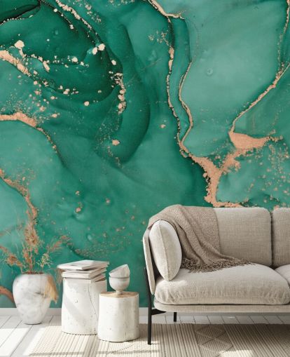 teal green marble effect wallpaper