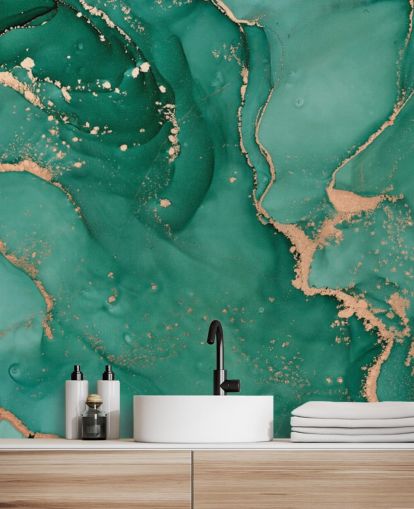 teal green marble effect wallpaper