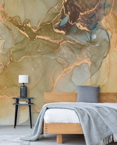 neutral and gold toned marble wallpaper