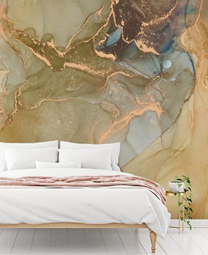 neutral and gold toned marble wallpaper
