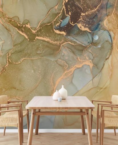 neutral and gold toned marble wallpaper